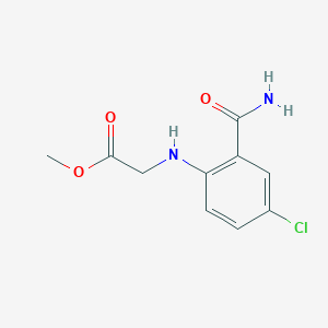 molecular formula C10H11ClN2O3 B2780410 Methyl 2-[(2-carbamoyl-4-chlorophenyl)amino]acetate CAS No. 100560-01-8