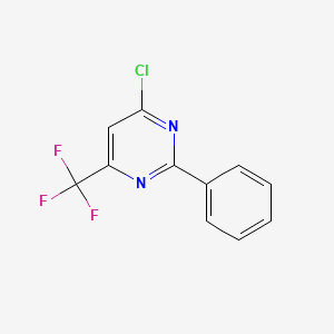 molecular formula C11H6ClF3N2 B2780418 4-Chloro-2-phenyl-6-(trifluoromethyl)pyrimidine CAS No. 184109-83-9