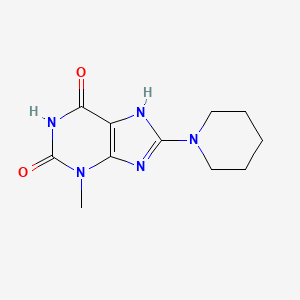 molecular formula C11H15N5O2 B2780419 3-methyl-8-piperidin-1-yl-7H-purine-2,6-dione CAS No. 299419-36-6