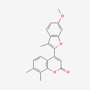 molecular formula C21H18O4 B2780430 4-(6-Methoxy-3-methyl-1-benzofuran-2-yl)-7,8-dimethylchromen-2-one CAS No. 858763-73-2