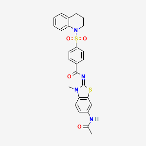 (E)-N-(6-acetamido-3-methylbenzo[d]thiazol-2(3H)-ylidene)-4-((3,4-dihydroquinolin-1(2H)-yl)sulfonyl)benzamide