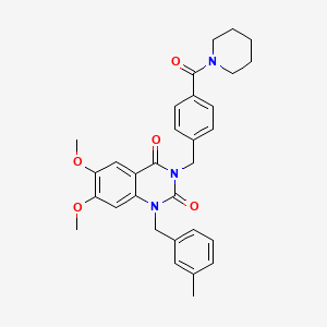 6,7-dimethoxy-1-(3-methylbenzyl)-3-(4-(piperidine-1-carbonyl)benzyl)quinazoline-2,4(1H,3H)-dione