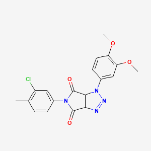 molecular formula C19H17ClN4O4 B2780443 5-(3-chloro-4-methylphenyl)-1-(3,4-dimethoxyphenyl)-1,6a-dihydropyrrolo[3,4-d][1,2,3]triazole-4,6(3aH,5H)-dione CAS No. 1171414-55-3