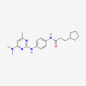 molecular formula C21H29N5O B2780445 3-cyclopentyl-N-(4-((4-(dimethylamino)-6-methylpyrimidin-2-yl)amino)phenyl)propanamide CAS No. 923196-44-5