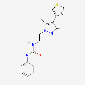 1-(2-(3,5-dimethyl-4-(thiophen-3-yl)-1H-pyrazol-1-yl)ethyl)-3-phenylurea