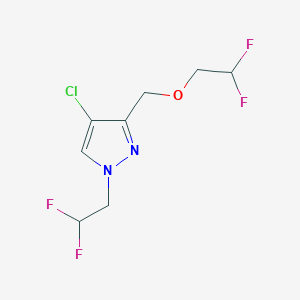 molecular formula C8H9ClF4N2O B2780457 4-chloro-3-[(2,2-difluoroethoxy)methyl]-1-(2,2-difluoroethyl)-1H-pyrazole CAS No. 1856046-47-3