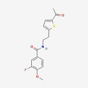 molecular formula C16H16FNO3S B2780458 N-(2-(5-乙酰硫代吡啶-2-基)乙基)-3-氟-4-甲氧基苯甲酰胺 CAS No. 2034339-81-4