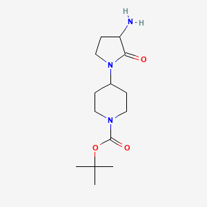 molecular formula C14H25N3O3 B2780459 叔丁基 4-(3-氨基-2-氧代吡咯啉-1-基)哌啶-1-甲酸酯 CAS No. 2361636-33-9