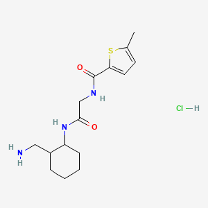 molecular formula C15H24ClN3O2S B2780460 N-[2-[[2-(氨基甲基)环己基]氨基]-2-氧代乙基]-5-甲基噻吩-2-甲酰胺;盐酸盐 CAS No. 1568678-80-7