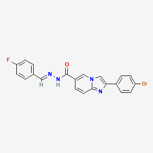 molecular formula C21H14BrFN4O B2780462 2-(4-bromophenyl)-N'-[(1E)-(4-fluorophenyl)methylidene]imidazo[1,2-a]pyridine-6-carbohydrazide CAS No. 866138-01-4
