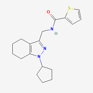 molecular formula C18H23N3OS B2780465 N-((1-环戊基-4,5,6,7-四氢-1H-吲哚-3-基)甲基)噻吩-2-甲酰胺 CAS No. 1448137-43-6