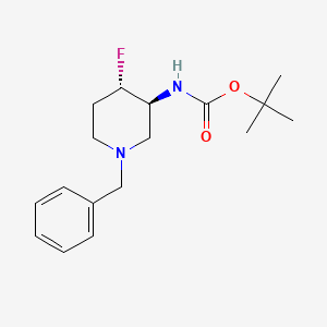 molecular formula C17H25FN2O2 B2780479 tert-butyl ((3S,4S)-1-benzyl-4-fluoropiperidin-3-yl)carbamate CAS No. 1052713-39-9