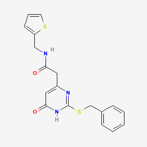 2-(2-(benzylthio)-6-oxo-1,6-dihydropyrimidin-4-yl)-N-(thiophen-2-ylmethyl)acetamide