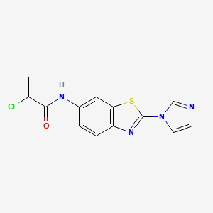 2-Chloro-N-(2-imidazol-1-yl-1,3-benzothiazol-6-yl)propanamide