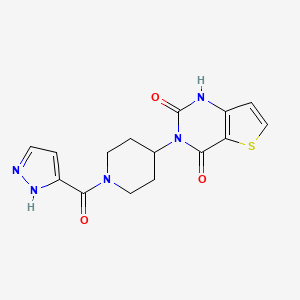 3-[1-(1H-Pyrazole-5-carbonyl)piperidin-4-yl]-1H-thieno[3,2-d]pyrimidine-2,4-dione