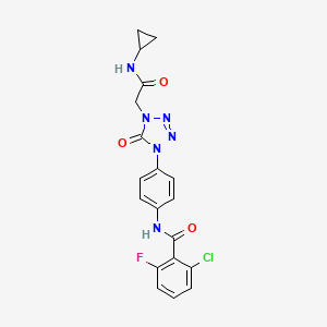 2-chloro-N-(4-(4-(2-(cyclopropylamino)-2-oxoethyl)-5-oxo-4,5-dihydro-1H-tetrazol-1-yl)phenyl)-6-fluorobenzamide