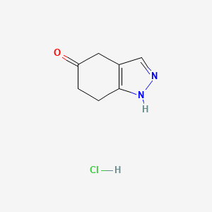 molecular formula C7H9ClN2O B2780496 1,4,6,7-四氢吲唑-5-酮；盐酸盐 CAS No. 2490406-10-3