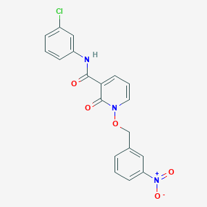 molecular formula C19H14ClN3O5 B2780498 N-(3-chlorophenyl)-1-((3-nitrobenzyl)oxy)-2-oxo-1,2-dihydropyridine-3-carboxamide CAS No. 847464-69-1