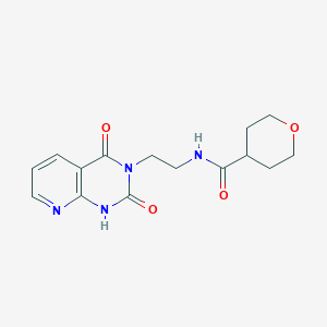 molecular formula C15H18N4O4 B2780503 N-(2-(2,4-二氧代-1,2-二氢吡啶[2,3-d]嘧啶-3(4H)-基)乙基)四氢-2H-吡喃-4-甲酸酰胺 CAS No. 2034412-58-1