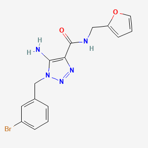 5-amino-1-[(3-bromophenyl)methyl]-N-(furan-2-ylmethyl)triazole-4-carboxamide