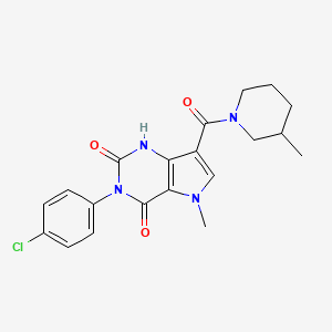 molecular formula C20H21ClN4O3 B2780509 3-(4-chlorophenyl)-5-methyl-7-(3-methylpiperidine-1-carbonyl)-1H-pyrrolo[3,2-d]pyrimidine-2,4(3H,5H)-dione CAS No. 921533-43-9