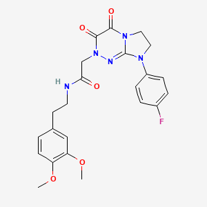 molecular formula C23H24FN5O5 B2780514 N-(3,4-dimethoxyphenethyl)-2-(8-(4-fluorophenyl)-3,4-dioxo-3,4,7,8-tetrahydroimidazo[2,1-c][1,2,4]triazin-2(6H)-yl)acetamide CAS No. 941976-49-4