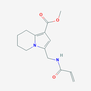 molecular formula C14H18N2O3 B2780518 Methyl 3-[(prop-2-enoylamino)methyl]-5,6,7,8-tetrahydroindolizine-1-carboxylate CAS No. 2411224-35-4