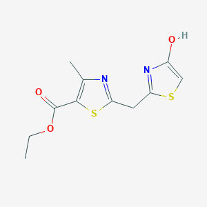 molecular formula C11H12N2O3S2 B2780523 Ethyl 2-[(4-hydroxy-1,3-thiazol-2-yl)methyl]-4-methyl-1,3-thiazole-5-carboxylate CAS No. 860651-31-6