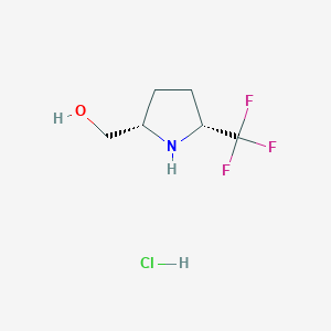molecular formula C6H11ClF3NO B2780524 [(2S,5R)-5-(Trifluoromethyl)pyrrolidin-2-yl]methanol;hydrochloride CAS No. 2309431-93-2