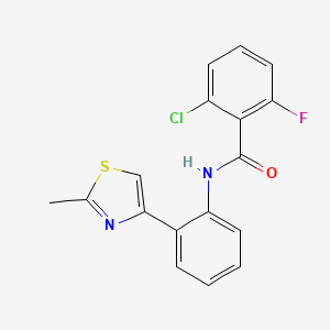 molecular formula C17H12ClFN2OS B2780539 2-chloro-6-fluoro-N-(2-(2-methylthiazol-4-yl)phenyl)benzamide CAS No. 1797334-70-3