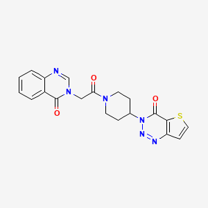 molecular formula C20H18N6O3S B2780541 3-(1-(2-(4-氧代喹唑啉-3(4H)-基)乙酰)哌啶-4-基)噻吩[3,2-d][1,2,3]三嗪-4(3H)-酮 CAS No. 2034513-38-5