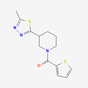 molecular formula C13H15N3OS2 B2780546 (3-(5-Methyl-1,3,4-thiadiazol-2-yl)piperidin-1-yl)(thiophen-2-yl)methanone CAS No. 1105201-85-1