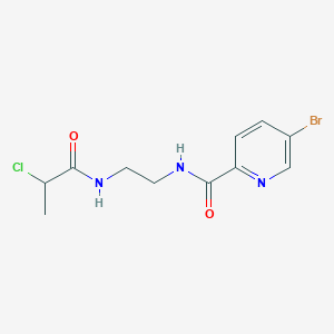 molecular formula C11H13BrClN3O2 B2780547 5-Bromo-N-[2-(2-chloropropanoylamino)ethyl]pyridine-2-carboxamide CAS No. 2411294-26-1