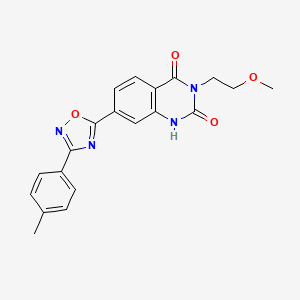 molecular formula C20H18N4O4 B2780558 3-(2-methoxyethyl)-7-(3-(p-tolyl)-1,2,4-oxadiazol-5-yl)quinazoline-2,4(1H,3H)-dione CAS No. 1359247-15-6