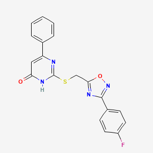 2-({[3-(4-Fluorophenyl)-1,2,4-oxadiazol-5-yl]methyl}sulfanyl)-6-phenyl-4-pyrimidinol