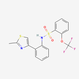 molecular formula C17H13F3N2O3S2 B2780567 N-(2-(2-methylthiazol-4-yl)phenyl)-2-(trifluoromethoxy)benzenesulfonamide CAS No. 1705501-36-5
