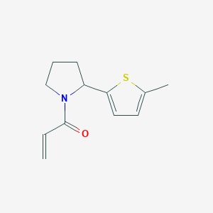 molecular formula C12H15NOS B2780581 1-[2-(5-Methylthiophen-2-yl)pyrrolidin-1-yl]prop-2-en-1-one CAS No. 2224491-81-8