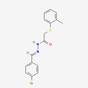 molecular formula C16H15BrN2OS B2780590 N'-[(E)-(4-溴苯基)甲基亚甲基]-2-[(2-甲基苯基)硫代乙酰肼] CAS No. 330638-82-9