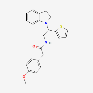 molecular formula C23H24N2O2S B2780592 N-(2-(indolin-1-yl)-2-(thiophen-2-yl)ethyl)-2-(4-methoxyphenyl)acetamide CAS No. 898417-14-6