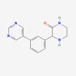 3-(3-Pyrimidin-5-ylphenyl)piperazin-2-one