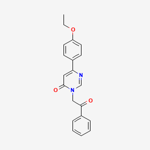 molecular formula C20H18N2O3 B2780605 6-(4-ethoxyphenyl)-3-(2-oxo-2-phenylethyl)pyrimidin-4(3H)-one CAS No. 1172109-16-8