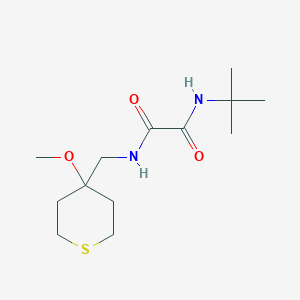 molecular formula C13H24N2O3S B2780615 N1-(叔丁基)-N2-((4-甲氧基四氢-2H-硫杂环戊烷-4-基)甲基)草酰胺 CAS No. 2034236-24-1