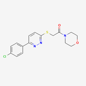 molecular formula C16H16ClN3O2S B2780616 2-((6-(4-Chlorophenyl)pyridazin-3-yl)thio)-1-morpholinoethanone CAS No. 872688-67-0