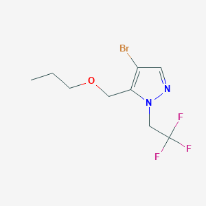 molecular formula C9H12BrF3N2O B2780621 4-bromo-5-(propoxymethyl)-1-(2,2,2-trifluoroethyl)-1H-pyrazole CAS No. 1856097-16-9