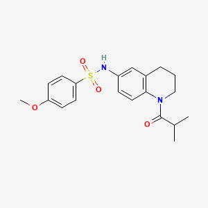 molecular formula C20H24N2O4S B2780628 N-(1-isobutyryl-1,2,3,4-tetrahydroquinolin-6-yl)-4-methoxybenzenesulfonamide CAS No. 1005293-34-4