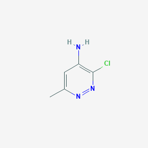 molecular formula C5H6ClN3 B2780634 3-Chloro-6-methylpyridazin-4-amine CAS No. 28682-86-2