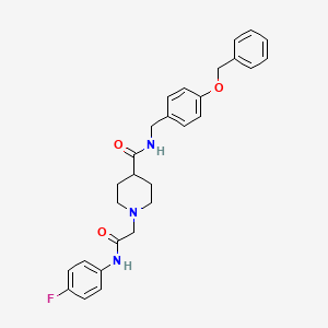 molecular formula C28H30FN3O3 B2780642 N-(4-(benzyloxy)benzyl)-1-(2-((4-fluorophenyl)amino)-2-oxoethyl)piperidine-4-carboxamide CAS No. 1207059-75-3