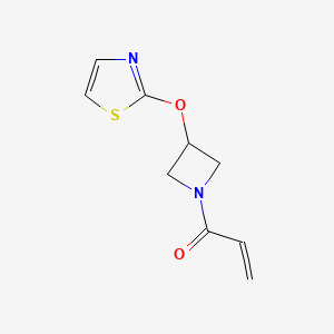 molecular formula C9H10N2O2S B2780645 1-[3-(1,3-Thiazol-2-yloxy)azetidin-1-yl]prop-2-en-1-one CAS No. 2185980-64-5