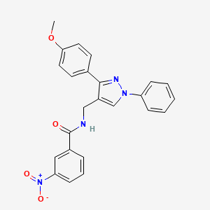 molecular formula C24H20N4O4 B2780646 N-[[3-(4-methoxyphenyl)-1-phenylpyrazol-4-yl]methyl]-3-nitrobenzamide CAS No. 956049-07-3