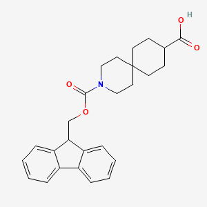 molecular formula C26H29NO4 B2780649 3-(((9H-Fluoren-9-yl)methoxy)carbonyl)-3-azaspiro[5.5]undecane-9-carboxylic acid CAS No. 2361636-28-2